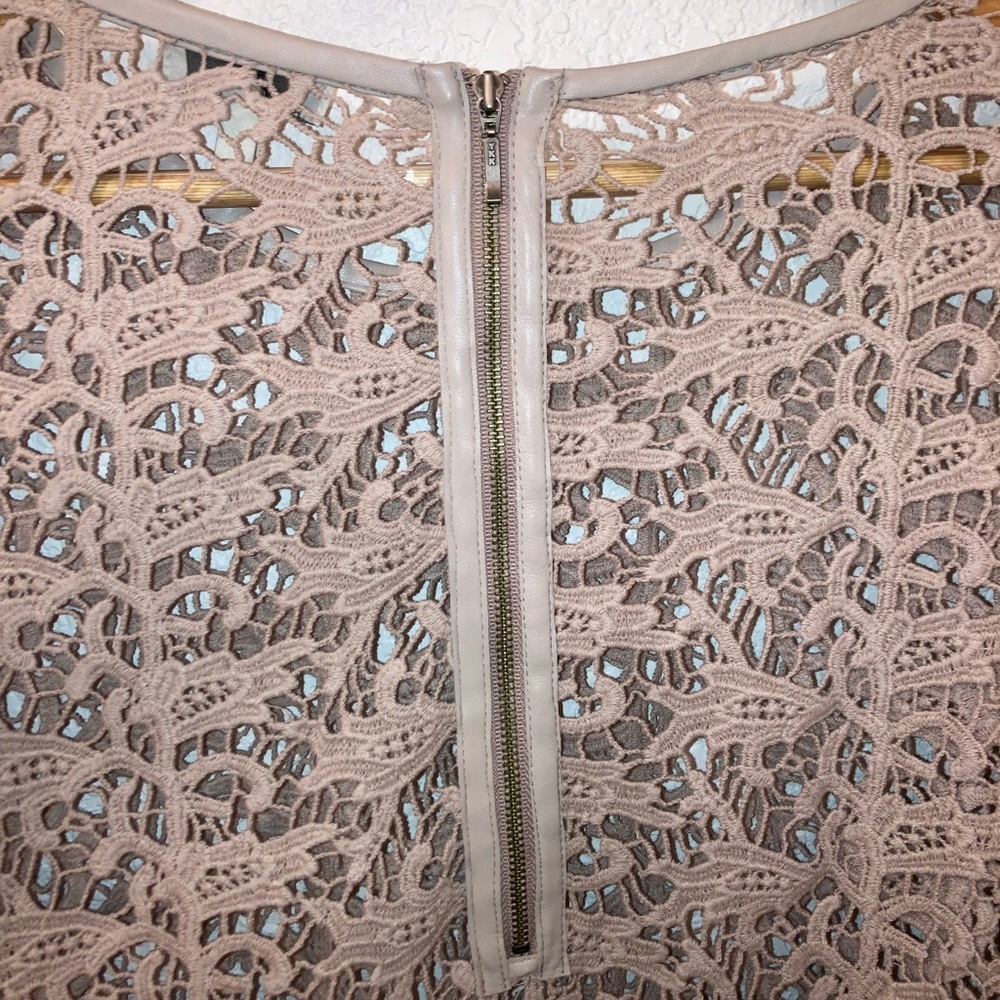 JOIE Antonia Lace & Leather Cotton Blouse Ecru SZ: Large - Picture 9 of 11